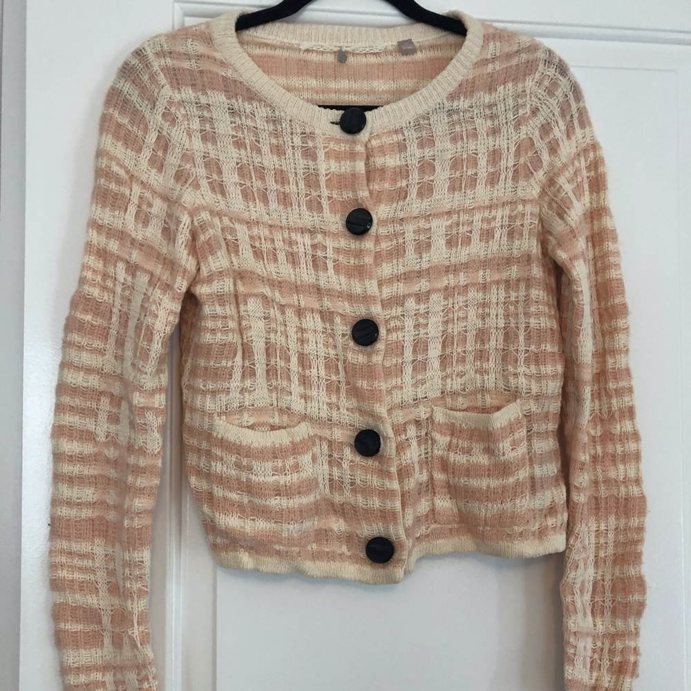 Knitted & Knotted Pink/White Cardigan